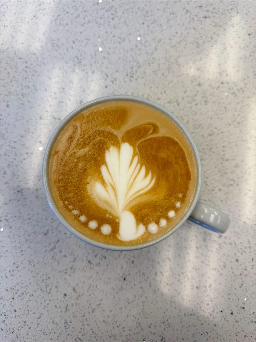 Latte with tulip latte art