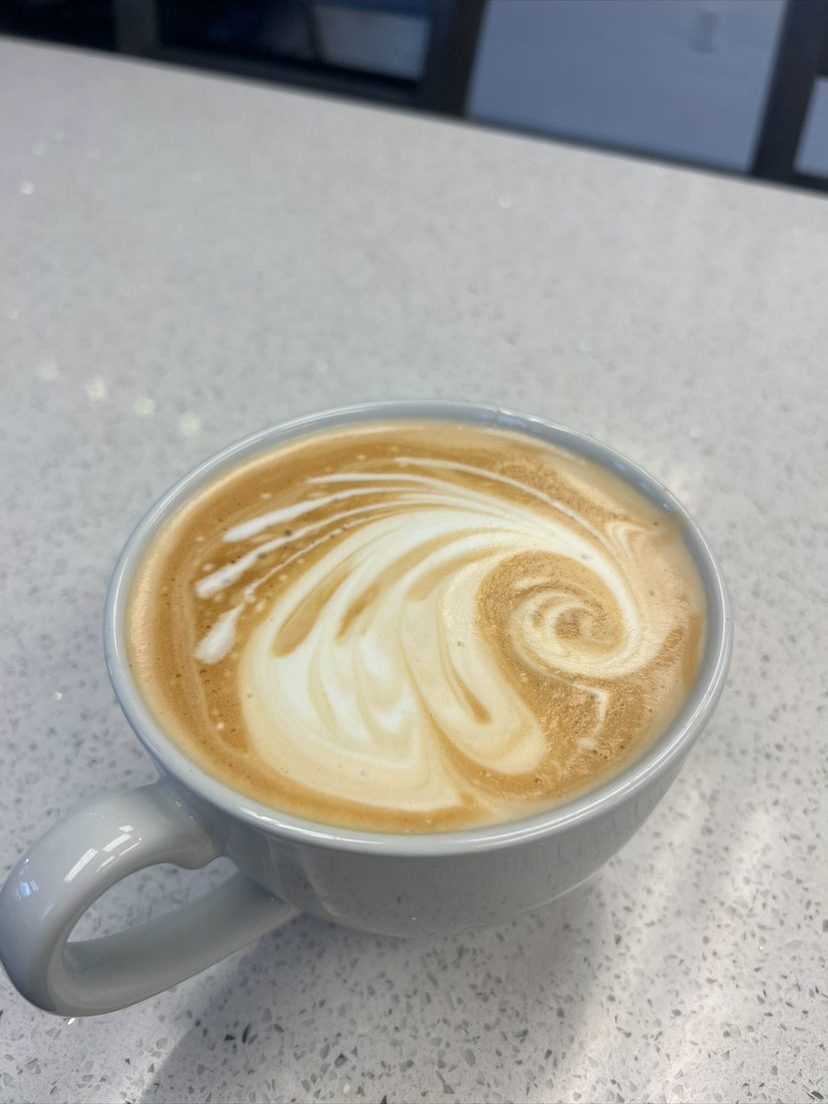 Latte with swirl latte art